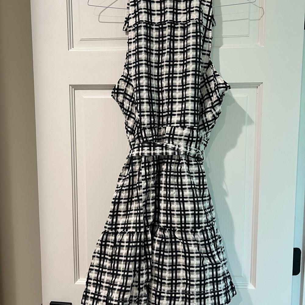 Anthropologie Vintage Black and White Plaid Sleeveless Dress size 16 - Picture 5 of 8